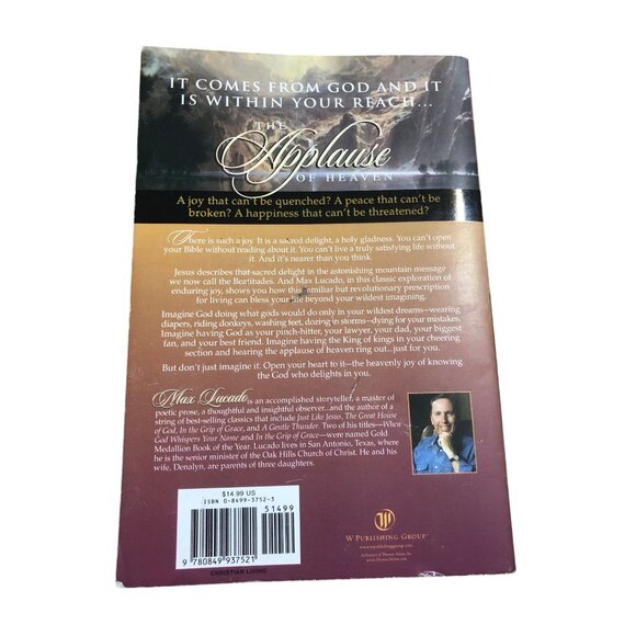 The Applause Of Heaven By Max Lucado Paperback Christian Inspiration Book - Picture 2 of 6